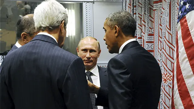Vladimir Putin, presidente de Rusia, y Barack Obama, presidente de EE.UU.