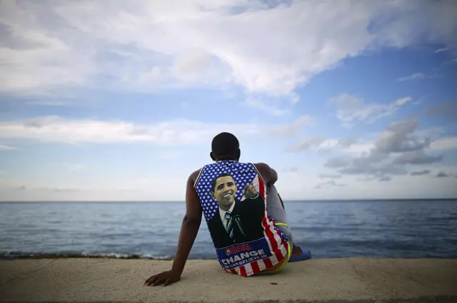 Cubano con camiseta de Obama