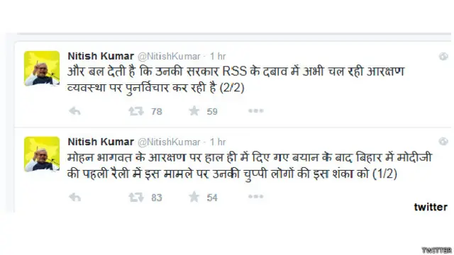 नीतीश कुमार ट्वीट
