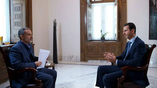 Башар Асад дает интервью иранскому телевидению