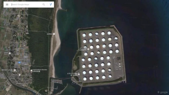 Một điểm dự trữ dầu của Nhật, nhìn từ Google Map