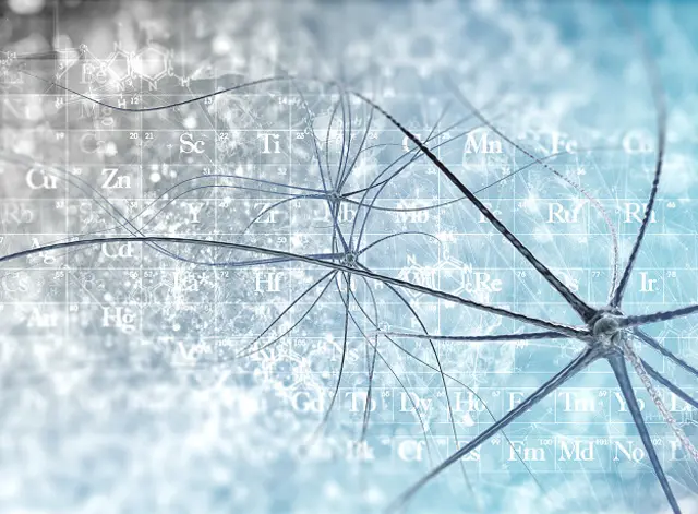 Нейроны на фоне химических эхлементов