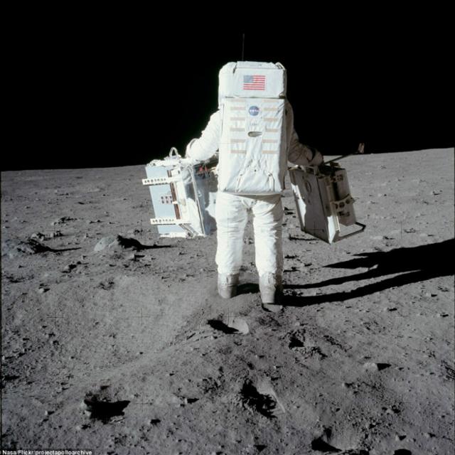 Un total de 12 astronautas caminaron en la Luna durante las misiones Apolo. Esta foto fue tomada durante la misión Apolo 11. 
