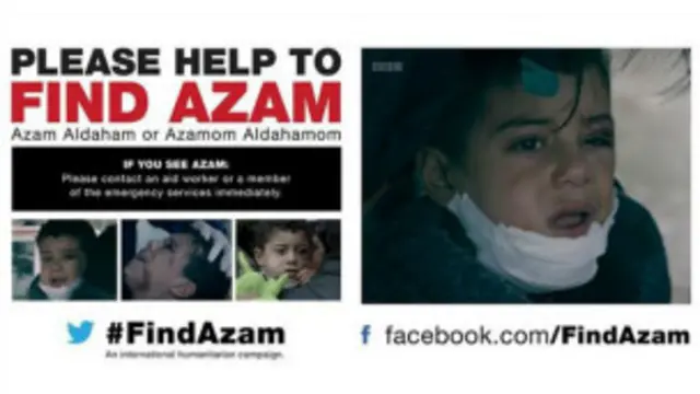 Los avisos en redes sociales con la fotografía de Azam