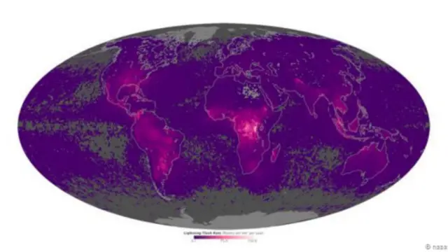 Taswirar wuraren da aka samu walkiya daga 1995 zuwa 2013