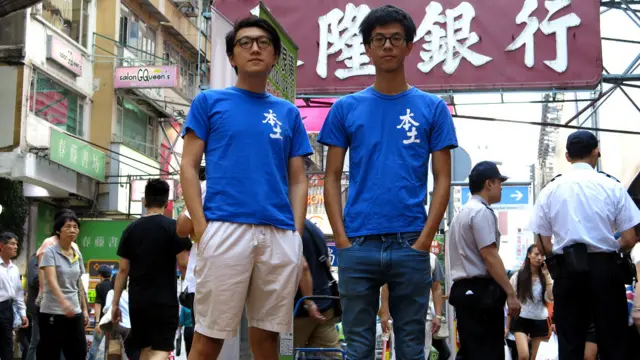 「本民前」的梁天琦（左）及黃台仰（右）