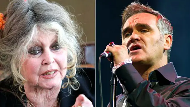 Актриса Брижит Бардо и певец Моррисси 