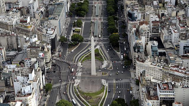 El obelisco en Buenos Aires.