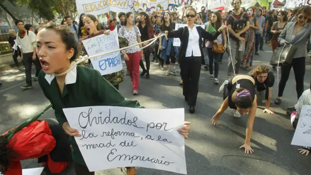 La educación en América Latina, un problema latente. En la foto, protestas estudiantiles en Chile.