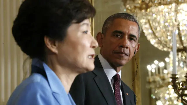 朴槿惠与奥巴马在白宫联合记者会