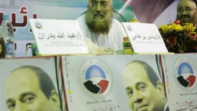 حزب النور السلفي، الحزب الوحيد الذي يمثل التيار الإسلامي في الانتخابات، يؤيد السيسي.