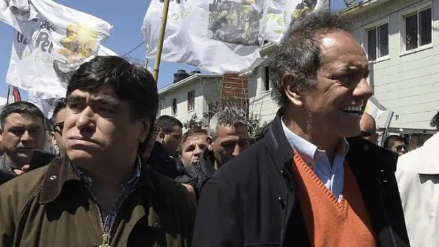 Zannini y Scioli en campaña.