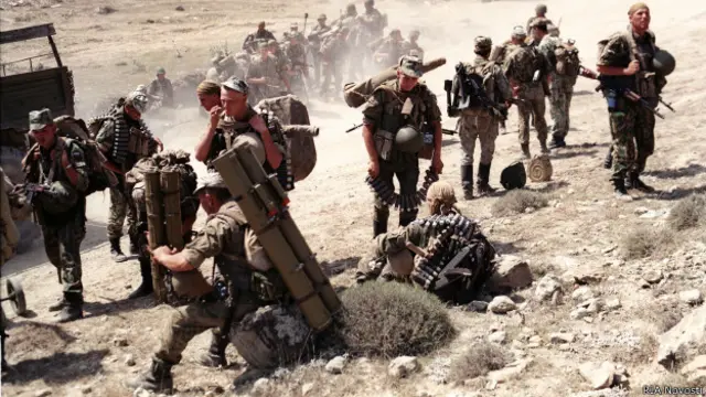 Российские войска в горах Дагестана (август 1999 г.)