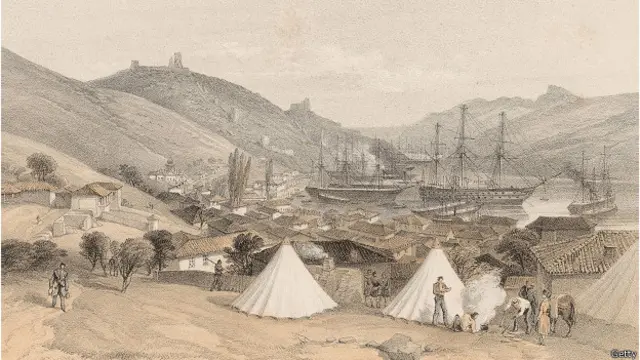 Английский военный лагерь в Балаклаве в 1855 году