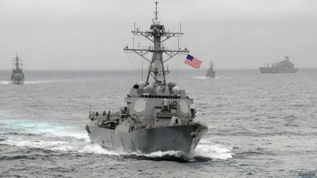 Tàu khu trục USS Lassen hôm 27/10 đã vào trong khu vực biển 12 hải lý mà TQ tuyên bố chủ quyền tại bãi Vành Khăn và Subi ở Trường Sa