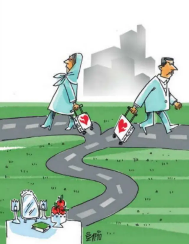 دوراهی طلاق- کارتون فیروزه مظفری، فرهیختگان