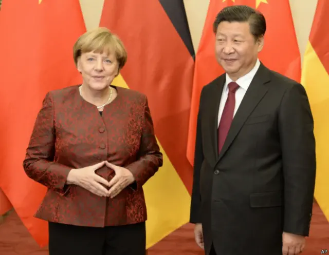 默克尔访问中国被认为是为了维持德国是中国在欧洲第一贸易伙伴的地位