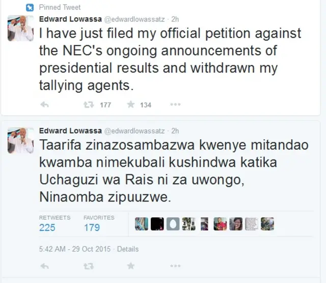 Chama cha Chadema kimeyakataa matokeo hayo ya urais