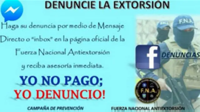 Campaña antiextorsión de la Fuerza Nacional Antiextorsión de Honduras