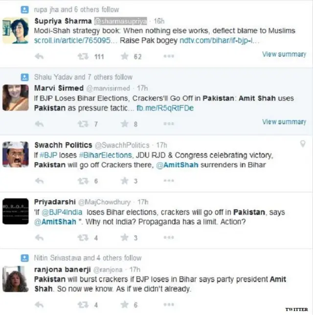 अमित शाह के बयान पर ट्विटर पर प्रतिक्रिया