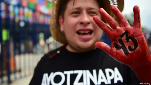 Protesta por la desaparición de estudiantes de Ayotzinapa