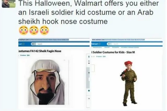 Disfraz de árabe y niño israelí