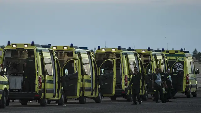 El convoy de ambulancias