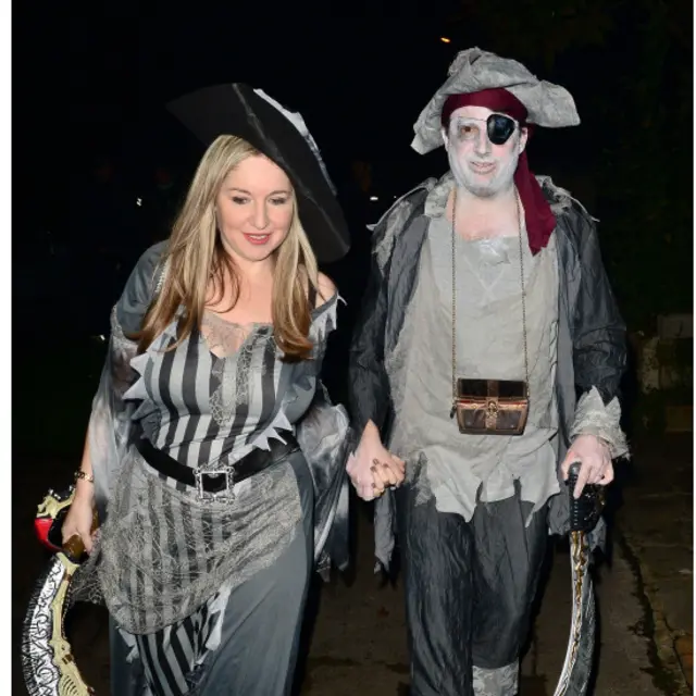 倫敦名人參加萬聖節家庭晚會