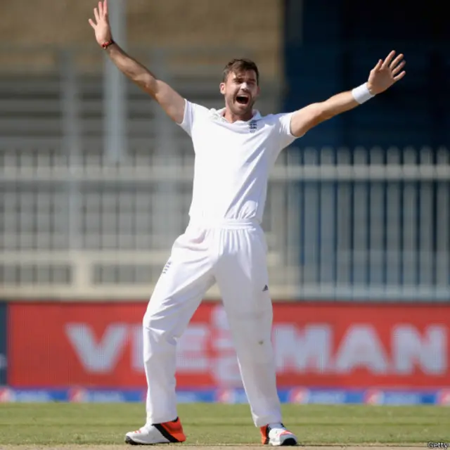 انگلینڈ کی جانب سے فاسٹ بولر جیمز اینڈرسن نے تین کھلاڑیوں کو آؤٹ کیا۔ 