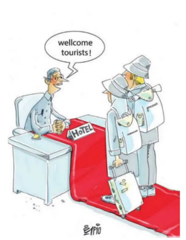 سونامی گردشگری - کارتون فیروزه مظفری، فرهیختگان