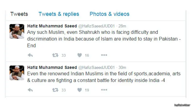 सईद की ट्वीट