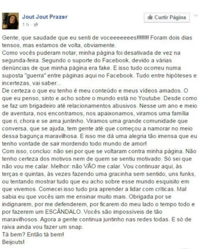 Foto: Reprodução Facebook