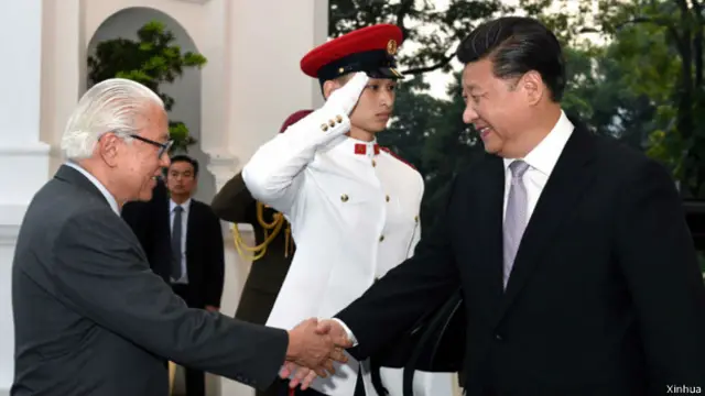 新加坡總統陳炎慶與中國國家主席習近平