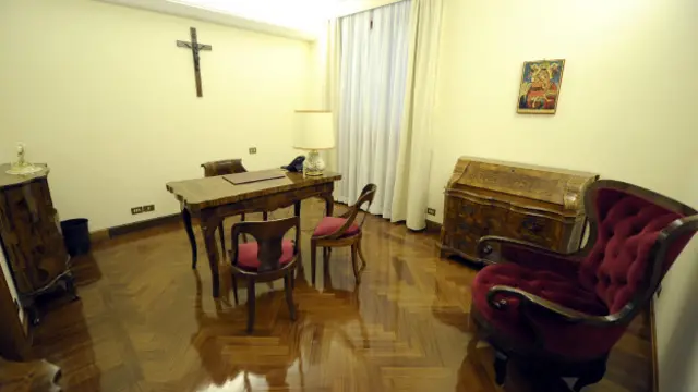 Santa Marta Konukevi'nde Papa'nın yaşamını sürdüğü daire.