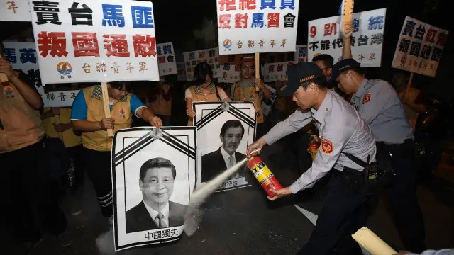 台灣民眾抗議「馬習會」