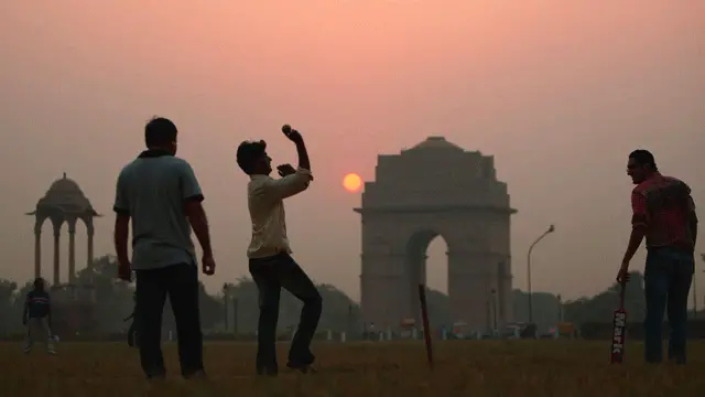Cảnh đẹp của một công viên ở New Delhi vào lúc sẩm tối (Ảnh: Michael Steele/Getty)