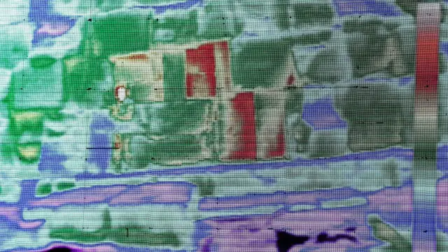 පිරමීඩය තැනීමට යොදා ගෙන ඇති ගල් කුට්ටි වල උෂ්ණත්ව වෙනස පෙන්නුම් කෙරෙන තාප ලේඛන ඡායාරූප