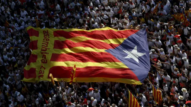 Manifestación a favor de la independencia de Cataluña