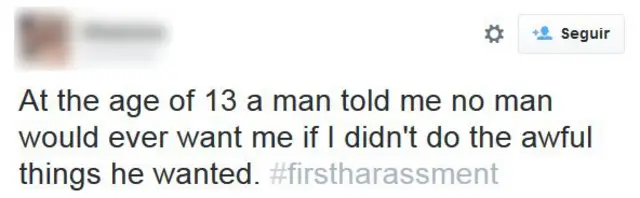"Quando eu tinha 13 anos, um homem me disse que ninguém iria me querer se eu não fizesse as coisas horríveis que ele pedia"