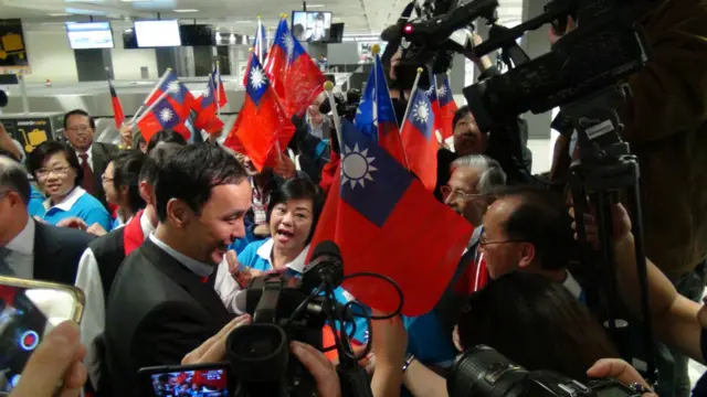 朱立倫周三（11月11日）從洛杉磯轉抵華盛頓，繼續美國行程第二站。