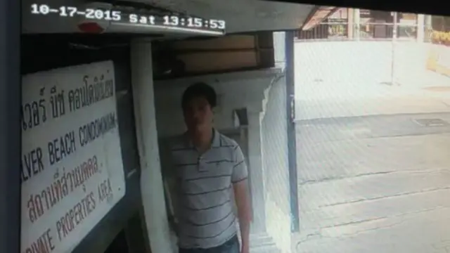 公寓监控视频截图,10月17日下午去阿海處及一起離開的男子