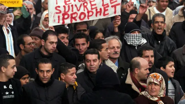 Manifestación de musulmanes en Francia