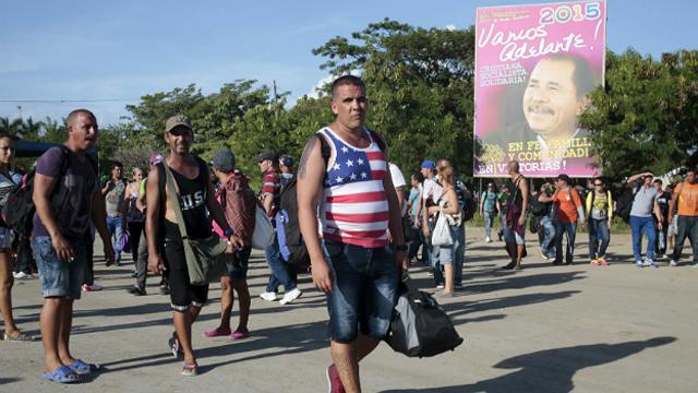 Cubanos en la frontera entre Nicaragua y Costa Rica