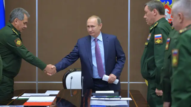 بوتين زار مركز القايدة في وزارة الدفاع