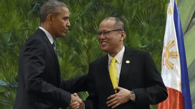 美国总统奥巴马与菲律宾总统阿基诺
