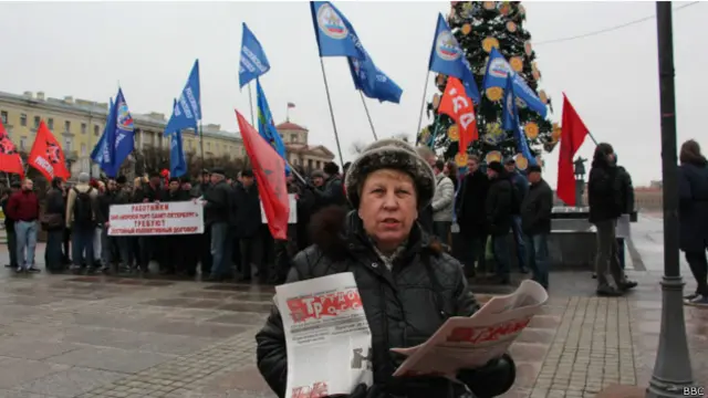 Митинг пртербургских докеров на площади у Финляндского вокзала 22 ноября 2015 г.