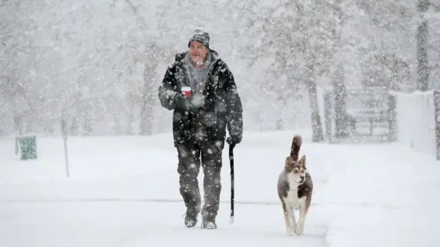 शिकागो में बर्फ़बारी