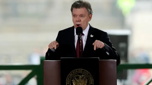 Dalam wawancara dengan BBC, Presiden Kolombia, Juan Manuel Santos, mengatakan kesepakatan damai dengan kelompok pemberontak FARC akan mendorong pertumbuhan ekonomi.
