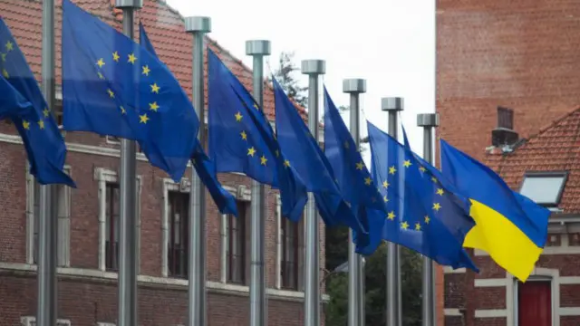 Прапори Євросоюзу та України