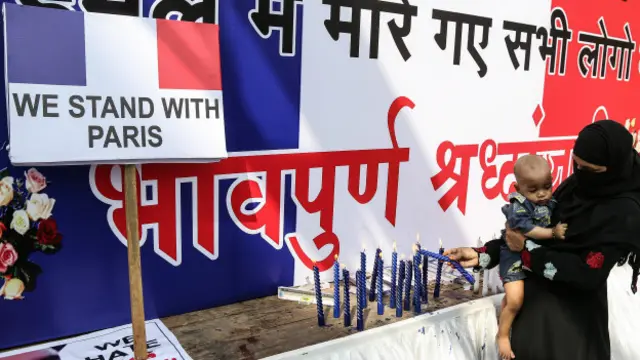 Manifestación en India